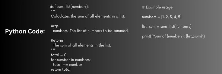 python code for sum of all elements in a list